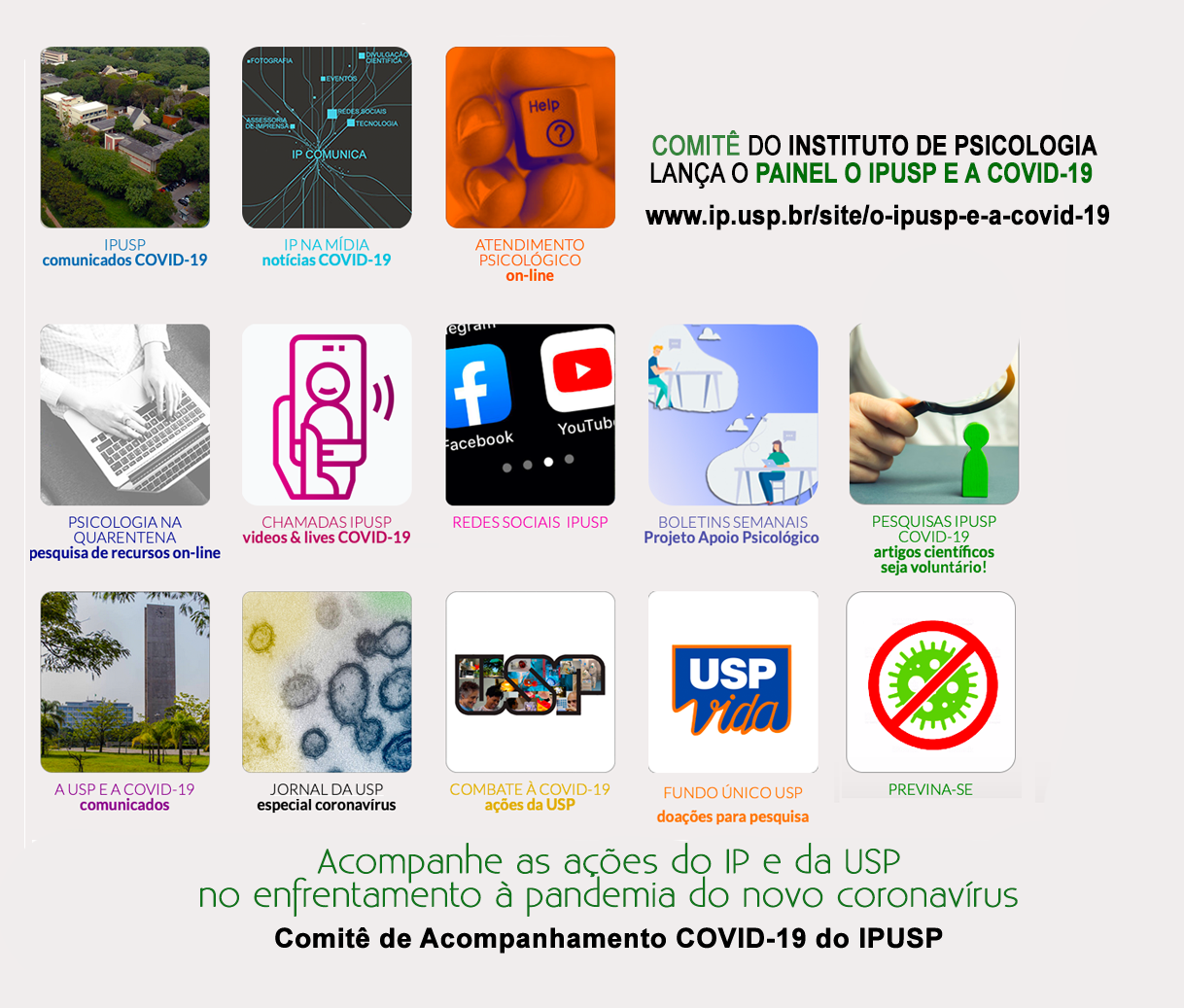 Comitê do Instituto de Psicologia lança o painel “O IPUSP E A COVID-19”