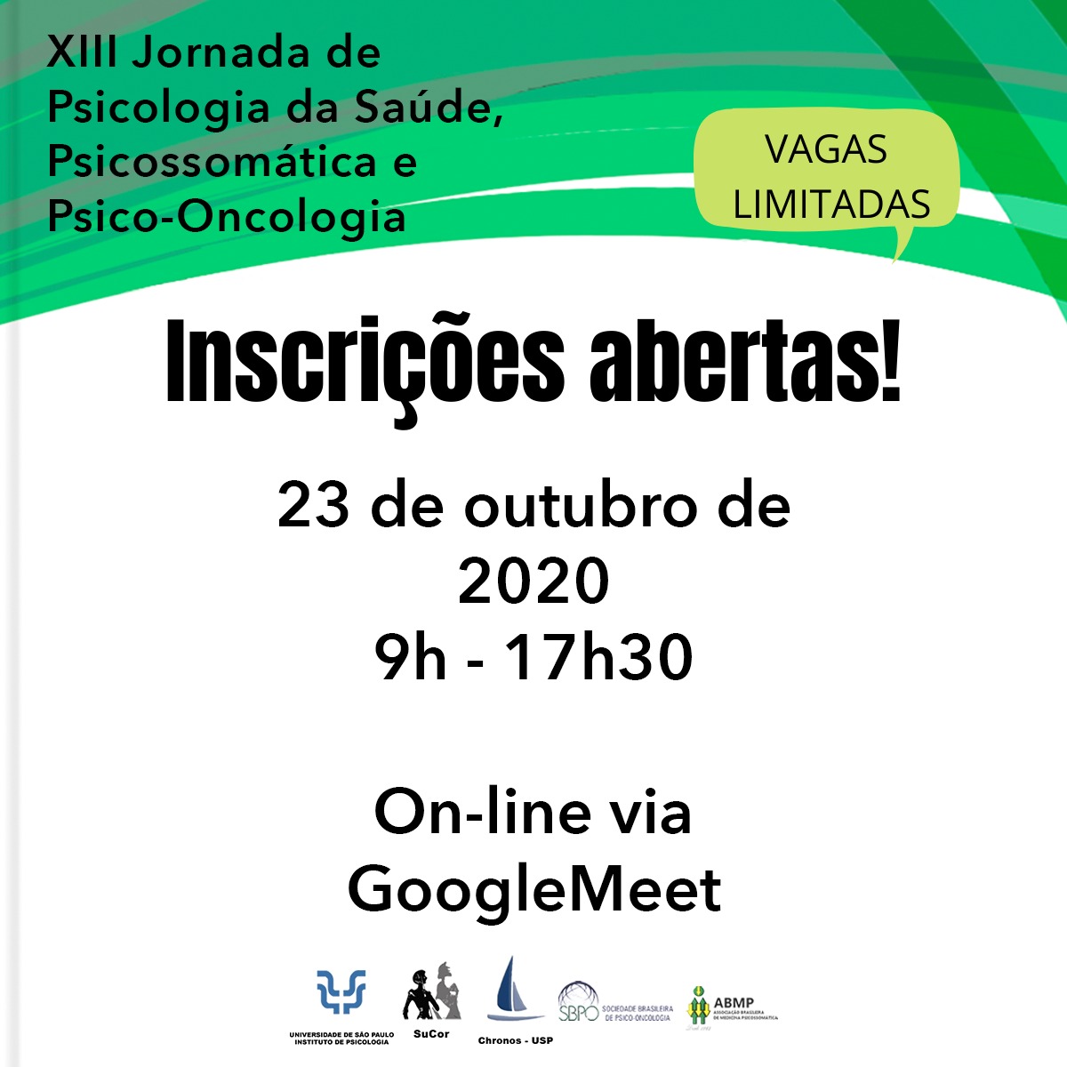 XIII Jornada de Psicologia da Saúde, Psicossomática e Psico-Oncologia