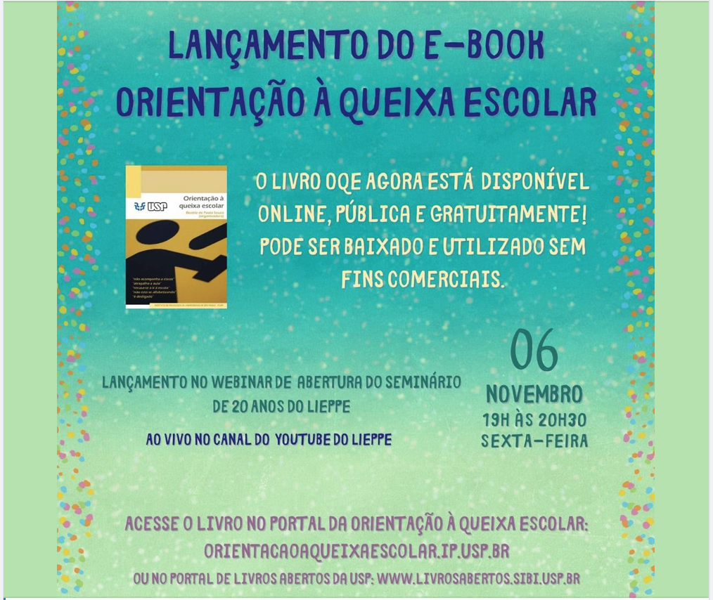 Lançamento do e-book “Orientações à queixa escolar”